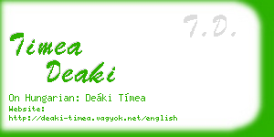 timea deaki business card