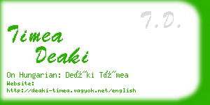 timea deaki business card